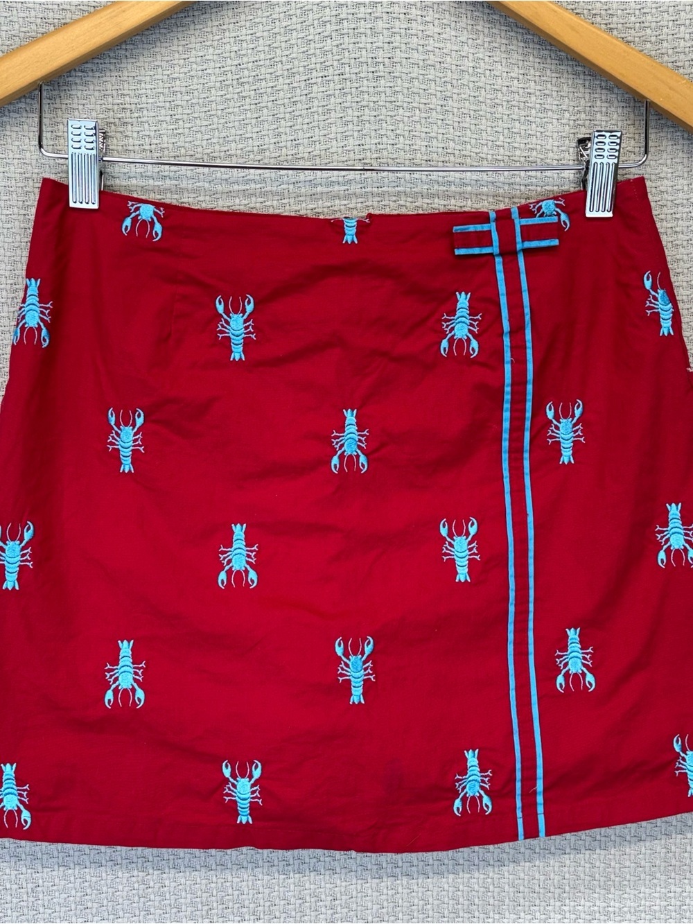 Vintage Lilly Pulitzer Red Mini Skort 4 P Lobster Button Front Preppy Coastal